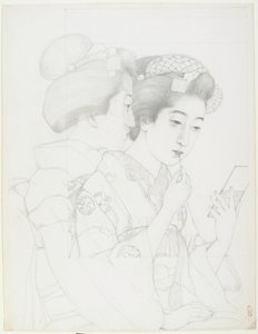 Studie für Frau mit Lippenpinsel, 1919