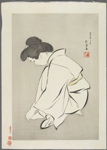 Frau schneidet Zehennägel, nach 1929 von Goyo Hashiguchi