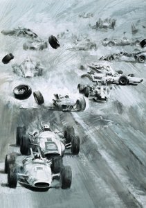 Autos, die beim Indianapolis 500 crashen