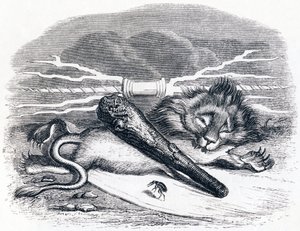 Der Mann und der Floh - Fabeln von La Fontaine von Grandville