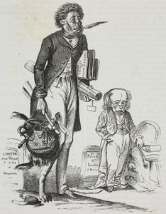 Warum den Maulkorb von den Tieren nehmen?, Karikatur von Jean-Jacques Grandville (1803-1847), Lithographie von Gaetano Riccio aus Poliorama Pittoresco, Nr. 38, 30. April