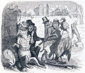 Der Fuchs und die Trauben - Fabeln von La Fontaine von Grandville