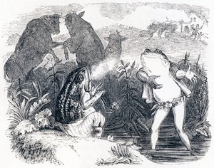 Die zwei Stiere und ein Frosch von Grandville