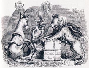 Tribut der Tiere an Alexander - Fabeln von La Fontaine von Grandville