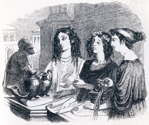 Das Testament erklärt von Aesop - Fabeln von La Fontaine von Grandville