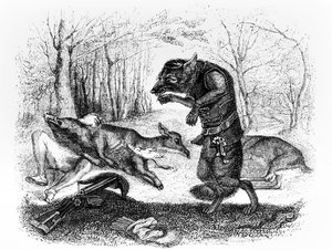 Der Wolf und der Jäger, Illustration für 