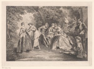 Parklandschaft mit elegantem Gesellschaft