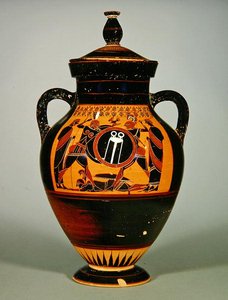 Bauchamphora, die Priamos und Achilles darstellt, ca. 550 v. Chr.
