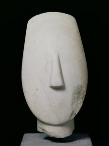 Kopf einer Frau, Fragment einer Statue aus Keros, Frühkykladische II Periode, ca. 2700-2400 v. Chr.