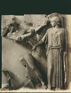 Die Arbeiten des Herkules, Metope vom Tempel des Zeus in Olympia, ca. 470-457 v. Chr. von Greek