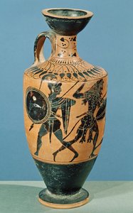 Attische Lekythos, die Herkules und die Amazonen darstellt