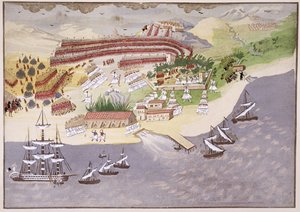 Schlacht von Nauplia, Tafel 14 aus Bildliche Geschichte des griechischen Unabhängigkeitskrieges von General Makryjannis von Greek School