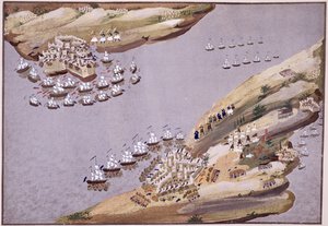 Schlachten um die Inseln Kreta und Samos, Tafel 23 aus Bildliche Geschichte des griechischen Unabhängigkeitskrieges von General Makryjannis von Greek School