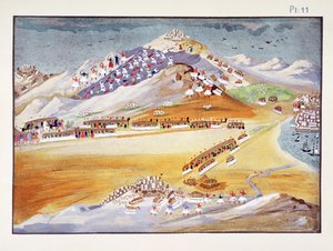 Schlachten am Berg Argos und Korinth, Tafel 11 aus Bildliche Geschichte des griechischen Unabhängigkeitskrieges von General Makryjannis von Greek School