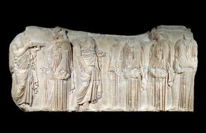 Griechische Kunst: Fragment des Parthenonfrieses von Greek School