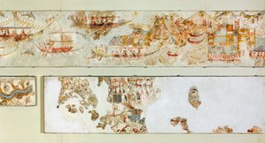 Marineexpeditionen, Akrotiri-Fresko, Thera (heute Santorin), Griechenland, minoische Zivilisation
