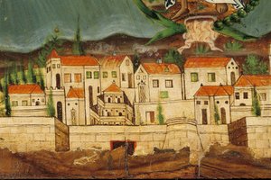 Pelmet, das die Wiedergeburt Griechenlands darstellt (Detail)