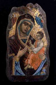 Die Muttergottes Hodegetria, Fragment von Greek School