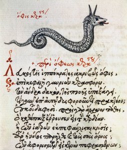 Abhandlung über den Basilisken, Test und Miniatur aus De animalium natura et proprietate libellus, von Aelianus