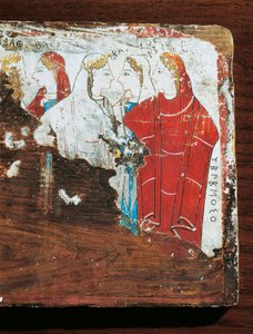 Griechische Zivilisation, Votivtafel, die eine Gruppe von Frauen darstellt, aus Korinth von Greek School