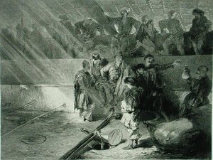 Weinherstellung in Kahetie, Georgien, Tafel 31 aus einem Buch über den Kaukasus, graviert von Adolphe Mouilleron (1820-81), veröffentlicht von Alfred Leon Lemercier, Paris