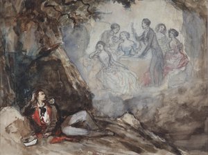 Illustration zum Gedicht Der Traum von M. Lermontov, Mitte des 19. Jahrhunderts von Grigori Grigorevich Gagarin