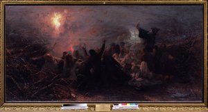 Selbstverbrennung. Episode des Raskol (Schisma) der orthodoxen Kirche 1666-1667, als einige Altgläubige sich aus Protest gegen die Reformen des Moskauer Patriarchen aus Angst vor dem Weltuntergang selbst verbrannten