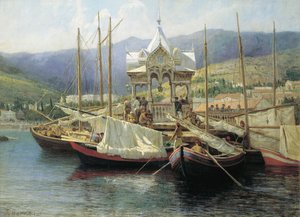 Hafen von Jalta, 1890 von Grigori Grigoryevich Myasoedov