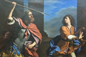 Saul versucht, David mit seinem Speer zu töten von Guercino (1591 1666)