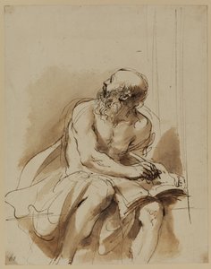 Sitzende Figur des Heiligen Hieronymus