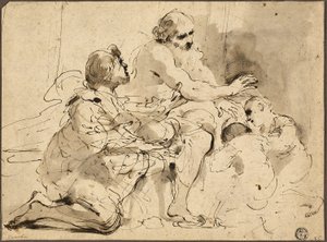 Studie für Jakob segnet die Söhne Josephs, um 1620 von Guercino (1591 1666)