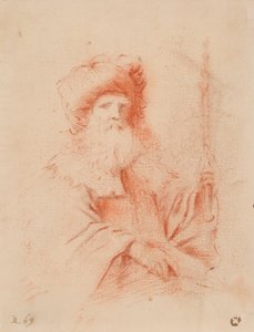 Skizze eines bärtigen Mannes im Turban von Guercino
