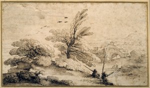 Landschaft mit zwei ruhenden Fischern