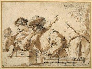 Die Rast auf der Flucht von Guercino