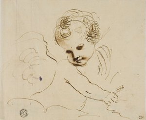 Putto in den Wolken von Guercino