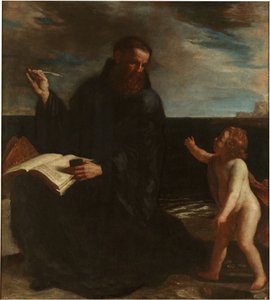 Der heilige Augustinus meditiert über die Dreifaltigkeit