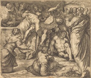 Die Auferweckung des Lazarus von Guglielmo Cortese after Tintoretto