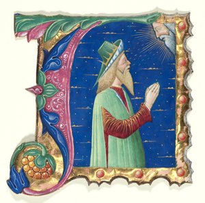 Initiale A aus einem Chorbuch mit König David, ca. 1470-1480 von Guglielmo Giraldi del Magri [or del