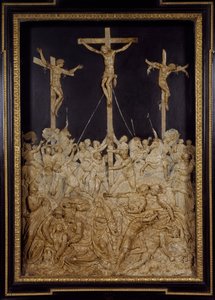 Kreuzigung, zugeschrieben Guglielmo della Porta (1515-1577), Wachsrelief, Italien von Guglielmo della Porta