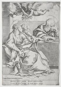 Die Heilige Familie mit zwei Engeln von Guido Reni