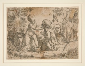 Das Jesuskind und Johannes der Täufer von Guido Reni