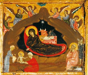 Geburt Christi (Detail) von Guido da Siena