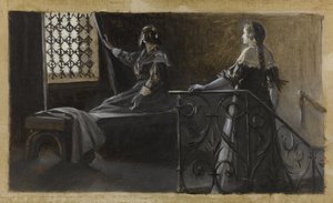 Ethel und die verschleierte Frau, ca. 1889 von Guillaume Albert Demarest