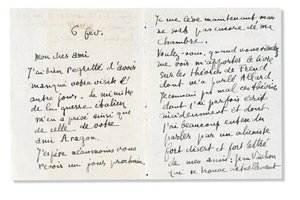 Autographierter Brief an Andre Breton, 6. Februar 1918 von Guillaume Apollinaire