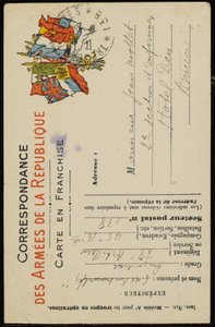 Autographierte Postkarte an Jean Mollet, 31. Juli 1915 von Guillaume Apollinaire