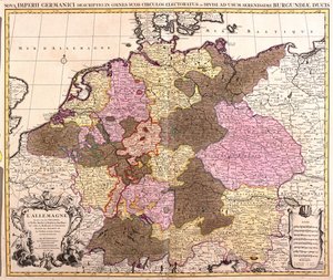 Belgien, Niederlande, Deutschland, Polen (Woiwodschaft: Pommern, Westpommern, Lebus, Niederschlesien), Tschechische Republik (Region: Olmütz, Südmähren, Prag, Mittelböhmen, Südböhmen, Pilsen, Karlsbad, Ústí nad Labem, Liberec, Hradec Králové) von Guillaume Delisle