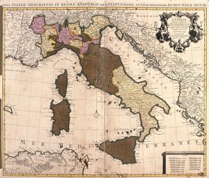 Karte von Italien, mit Korsika, Sardinien und Sizilien