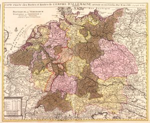 Karte der Straßen und Posten Deutschlands (Radierung)