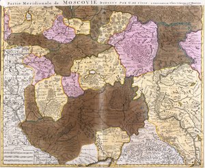 Karte des südlichen Teils des Großfürstentums Moskau (Russland) von Guillaume Delisle