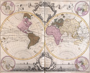 Karte der beiden Hemisphären